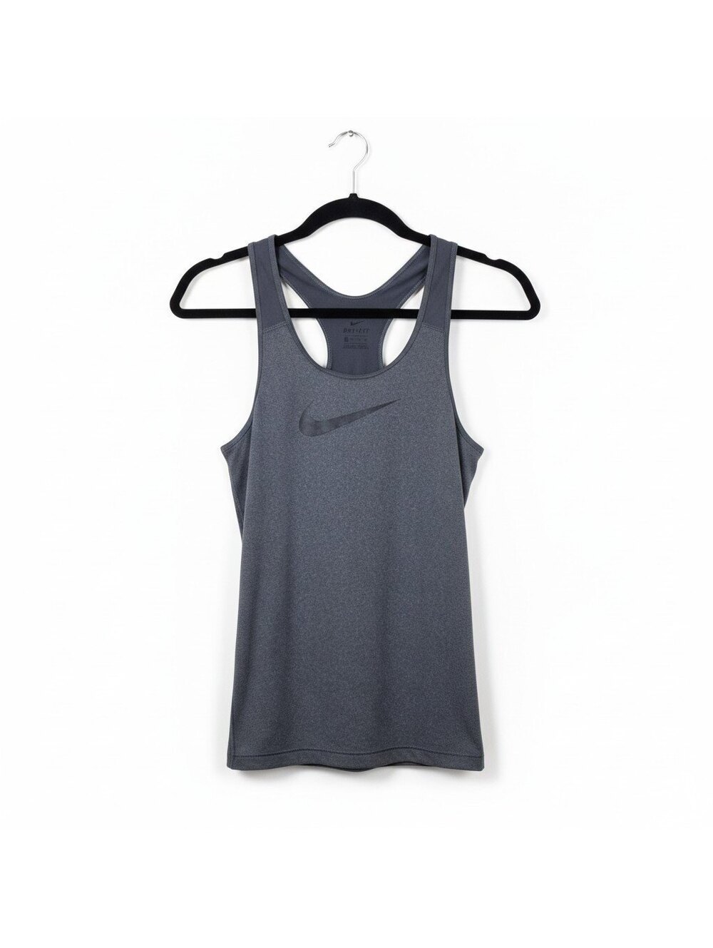 Nike Dri-FIT Tank Top Womens XS Gray Heather Racerback Swoosh Athletic Gym Yoga